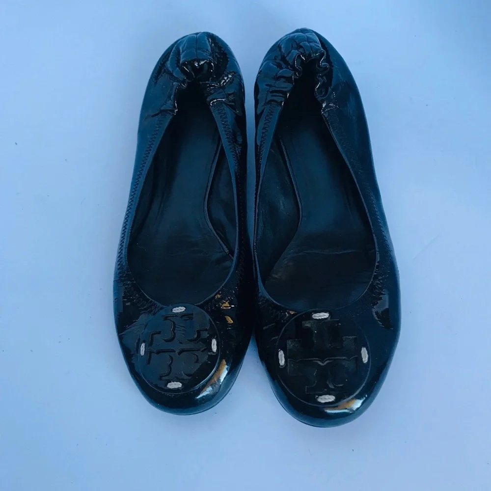 Tory Burch patent leather Black Ballet Flats